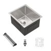 Undermount Kitchen Sink Single Bowl 16 Gauge Stainless Steel Workstation Sink Brushed Nickel /Gunmetal Black