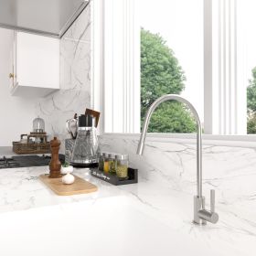 Kitchen Water Filter Faucet,Stainless Steel Drinking Water Faucet (Color: Stainless Steel Brushed, size: 11.2"x6.2"x6.3")