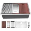 Lordear Undermount Stainless Steel Kitchen Sink Ledge Workstation Deep Single Bowl 16 Gauge Kitchen Sink Basin