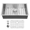 Undermount Sink Stainless Steel 18 Gauge Single Bowl Kitchen Sink Basin with Strainer
