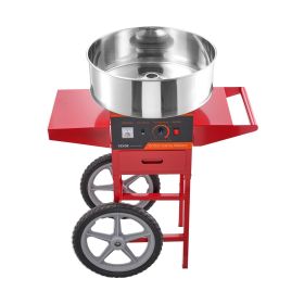 VEVOR Electric Cotton Candy Machine with Cart, 1000W Commercial Candy Floss Maker with Stainless Steel Bowl, Sugar Scoop and Drawer, Perfect for Home, (Bubble Cover: NO, Cart: YES)