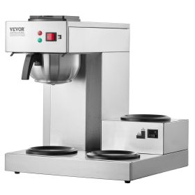 12 Cups Commercial Drip Coffee Maker with 3 Glass Carafes and 3 Warmers Office (default: default)