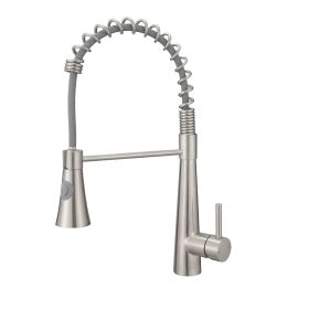 Modern 304 stainless steel pull-out kitchen faucet (Color: Brushed Nickel)