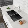 Lordear Undermount Kitchen Sink Double Bowl 18 Gauge Gunmetal Black Stainless Steel Sink