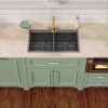 33 Inch Kitchen Sink Drop-in Topmount Sink 16 Gauge Double Bowl 50/50 Gunmetal Black Stainless Steel Sink with Strainer