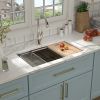Lordear 18 Gauge Undermount Kitchen Sink Stainless Steel Ledge Workstation Single Bowl Sink