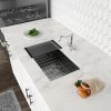 33 Inch Undermount Kitchen Sink Single Bowl 18 Gauge Gunmetal Black Stainless Steel Sink