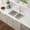Lordear Undermount Kitchen Sink Double Bowl 18 Gauge Gunmetal Black Stainless Steel Sink
