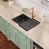 Undermount Kitchen Sink Single Bowl 16 Gauge Stainless Steel Workstation Sink Brushed Nickel /Gunmetal Black