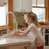 Aquacubic White Finish Reversible single bowl Ceramic Farmhouse Apron Front Kitchen Sink with Bottom Grid and Basket Strainer
