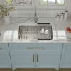 Undermount Kitchen Sink Single Bowl 16 Gauge Stainless Steel Workstation Sink Brushed Nickel /Gunmetal Black