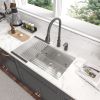 Undermount Kitchen Sink Single Bowl 16 Gauge Stainless Steel Workstation Sink Brushed Nickel /Gunmetal Black