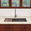 Undermount Kitchen Sink Single Bowl 16 Gauge Stainless Steel Workstation Sink Brushed Nickel /Gunmetal Black