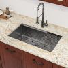 Undermount Kitchen Sink Single Bowl 16 Gauge Stainless Steel Workstation Sink Brushed Nickel /Gunmetal Black