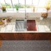 Lordear Undermount Stainless Steel Kitchen Sink Ledge Workstation Deep Single Bowl 16 Gauge Kitchen Sink Basin