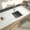 33 Inch Undermount Kitchen Sink Single Bowl 18 Gauge Gunmetal Black Stainless Steel Sink