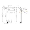 Pot Filler Faucet Kitchen Folding Faucet 2 Handle with Stretchable Double Joint Swing Arms Brass Stove Faucet