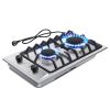Gas Cooktop 12 Inch, Bulit-in Propane Stove 2 burner, Stainless Steel /Tempered Glass Gas Stove Top, 2 Burner Propane Cooktop, NG/LPG Convertible RV S