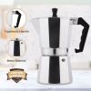 RAINBEAN Stovetop Espresso Maker 180ml for 3 Cups Espresso, Italian Moka Pot Coffee Maker, for Coffee Latte Mocha Cappuccino Macchiato Cuban Cafe Make
