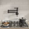 Traditional Wall Mount Stove Swing Arm Folding Pot Filler Kitchen Faucet 2 Handle Double 360° Rotatable Joints