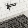 Traditional Wall Mount Stove Swing Arm Folding Pot Filler Kitchen Faucet 2 Handle Double 360° Rotatable Joints