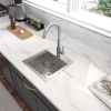 Lordear Gunmetal Black Workstation Kitchen Sink Drop-in Topmount 18 Gauge Stainless Steel Single Bowl Sink