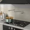 Traditional Wall Mount Stove Swing Arm Folding 2 Handles 360°Rotation Dual Joints Pot Filler Kitchen Faucet with ABS Faucet Aerator